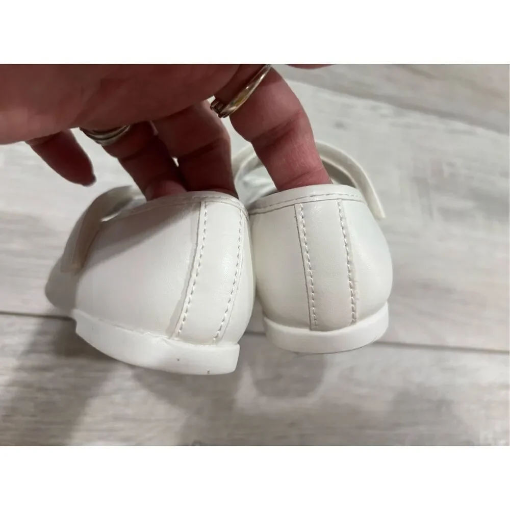 Weestep baby girls white ballet flats shoes size 5